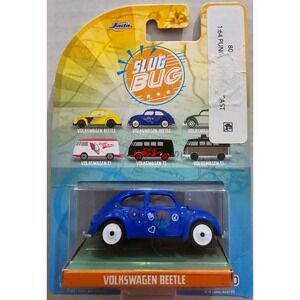 Jada Punch Buggy VW Beetle Blue Love Peace 1/64 Diecast VOLKSWAGEN Slug‎ Bug